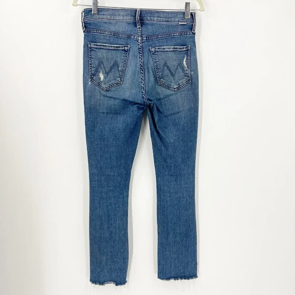 Mother The Mid Rise Dazzler Ankle Fray Weekend Warrior Size 26 Distressed - Picture 3 of 12